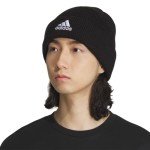 adidas Men's Team Issue Beanie, Standard fit Cuffed Acrylic Knit hat/Cap for Winter, Black/White F23, One Size