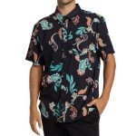 Billabong Men's Classic Sundays Woven Short Sleeve Shirt, Black Multi
