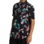 Billabong Men's Classic Sundays Woven Short Sleeve Shirt, Black Multi