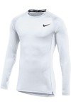 Nike Mens Pro Fitted Long Sleeve Training Tee (Large White)