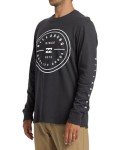 Billabong Big and Tall Long Sleeve T Shirts for Men - Cotton Graphic Tee Shirts Black