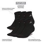 adidas Women's Athletic Cushioned 6-Pack Quarter, Black/Aluminum 2, M