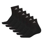 adidas Women's Athletic Cushioned 6-Pack Quarter, Black/Aluminum 2, M