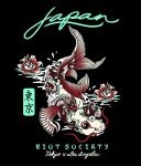 Riot Society Japan Koi Tattoo Mens True Classic T-Shirt Perfect for Wearing Into The AM - Black, XX-Large