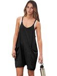 ANRABESS Womens Summer Casual Sleeveless Romper Loose Spaghetti Strap Overalls Shorts Jumpsuit with Pockets 2025 Clothes Black Medium