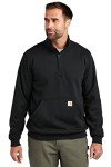 Carhartt Men's Loose Fit Midweight Quarter-Zip Mock-Neck Sweatshirt, Black, Large
