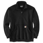 Carhartt Men's Loose Fit Midweight Quarter-Zip Mock-Neck Sweatshirt, Black, Large