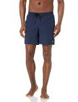 Quiksilver Men's Standard Solid Elastic Waist Volley Boardshort Swim Trunk Bathing Suit, Navy Blazer, XL