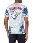 True Religion Men's Buddha Logo Crew Neck Tee, Ocean Waves, Large