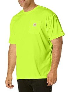Carhartt Men's High-Visibility Force Relaxed Fit Lightweight Color Enhanced Short-Sleeve Pocket T-Shirt , Brite Lime, Medium