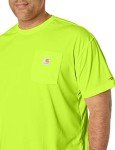Carhartt Men's High-Visibility Force Relaxed Fit Lightweight Color Enhanced Short-Sleeve Pocket T-Shirt , Brite Lime, Medium