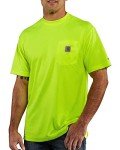 Carhartt Men's High-Visibility Force Relaxed Fit Lightweight Color Enhanced Short-Sleeve Pocket T-Shirt , Brite Lime, Medium