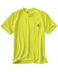 Carhartt Men's High-Visibility Force Relaxed Fit Lightweight Color Enhanced Short-Sleeve Pocket T-Shirt , Brite Lime, Medium