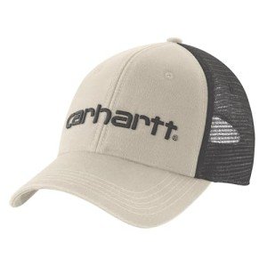 Carhartt Men's Canvas Mesh-Back Logo Graphic Cap, Chalk