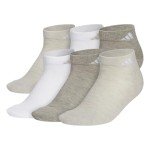 adidas Women's Athletic Cushioned 6-Pack Low Cut, Alumina Beige/White/Wonder Beige, M