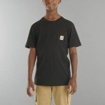 Carhartt Unisex-Kid's Short Sleeve Pocket T-Shirt, Black, 4T