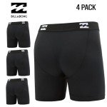 Billabong Mens Boxer Briefs 4 Pack Long Leg Performance Compression Shorts Mens Underwear 7.5” Inseam