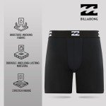 Billabong Mens Boxer Briefs 4 Pack Long Leg Performance Compression Shorts Mens Underwear 7.5” Inseam