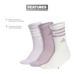 adidas 3-Stripe Crew Socks (3-Pair) with arch compression