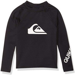 Quiksilver Boys' All Time Long Sleeve Rashguard Surf Shirt, Black, 6