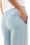 Rip Curl Women's Cotton Crepe Poplin Beach Pants – Smocked Waist, Front & Back Pockets & Longer Length for a Relaxed Fit, Mid Blue