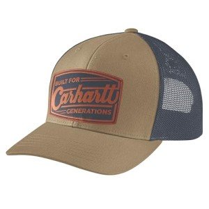 Carhartt Men's Canvas Mesh-Back Built Patch Cap, Dark Khaki