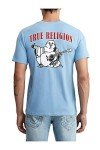 True Religion Men's Buddha Logo Crew Neck Tee, Oasis Blue, Large