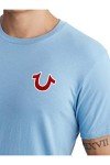 True Religion Men's Buddha Logo Crew Neck Tee, Oasis Blue, Large