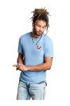True Religion Men's Buddha Logo Crew Neck Tee, Oasis Blue, Large