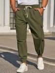 Men's Joggers Pants Casual Baggy Cotton Drawstring Tapered Sweatpants Cargo Hippie Loose Fit Trousers with Multi-Pocket XX-Large