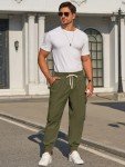 Men's Joggers Pants Casual Baggy Cotton Drawstring Tapered Sweatpants Cargo Hippie Loose Fit Trousers with Multi-Pocket XX-Large