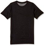NIKE Boys' Dry Short Sleeve Swoosh Solid Tee, Black/White, Large