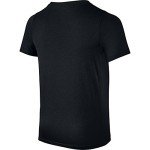 NIKE Boys' Dry Short Sleeve Swoosh Solid Tee, Black/White, Large