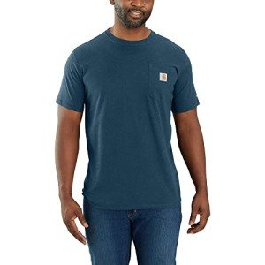 Carhartt Men's Force Relaxed Fit Midweight Short-Sleeve Pocket T-Shirt, Light Huron Heather, Medium
