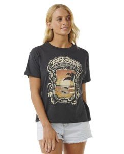 Rip Curl Women's Relaxed Fit Short Sleeve T-Shirt, Washed Black 243