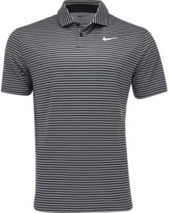Nike Men's Dri-FIT Tour Golf Polo Smoke Grey | White (Stripes) Large