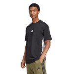 adidas Men's Essentials 3-Stripes Single Jersey T-Shirt, Black/White