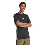 adidas Men's Essentials 3-Stripes Single Jersey T-Shirt, Black/White