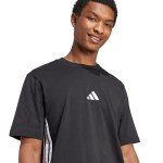 adidas Men's Essentials 3-Stripes Single Jersey T-Shirt, Black/White