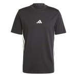 adidas Men's Essentials 3-Stripes Single Jersey T-Shirt, Black/White