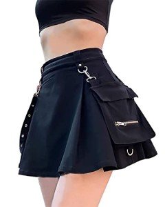 Y2K Mini Pleated Skirt - High Waisted, Cargo, Plus Size, Japanese Streetwear