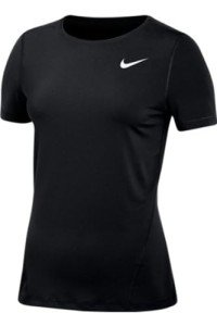 Nike Womens Pro Allover Mesh Short Sleeve Top 2.0 (US, Alpha, Small, Regular, Regular, Black)