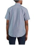 Carhartt mens Original Fit Short Sleeve (Big & Tall) Work Utility Button Down Shirt, Denim Blue Chambray, XX-Large Big Tall US