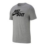 Nike Men's Standard NSW Tee Just Do It Swoosh, Dark Grey Heather/Black, Medium