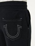 True Religion Mens Classic Logo Jogger Sweatpant, Black, XL