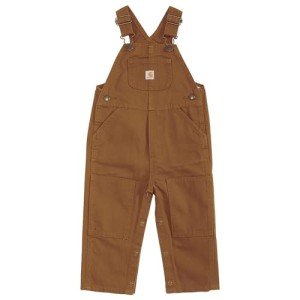 Carhartt Little Boys' Toddler Canvas Bib Overall, Carhartt Brown, 2T