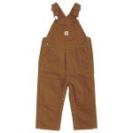 Carhartt Little Boys' Toddler Canvas Bib Overall, Carhartt Brown, 2T