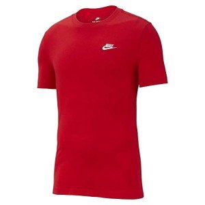 Men's Nike Sportswear Club T-Shirt, Nike Shirt for Men with Classic Fit, University Red/White, XL