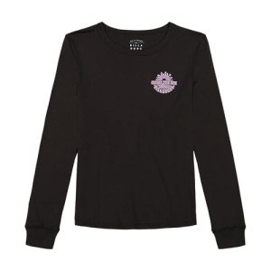 Billabong Girls' Long Sleeve Boyfriend Fit T-Shirt, Black Sands Sun