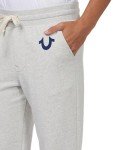 True Religion Mens Classic Logo Jogger Sweatpant, Oatmeal Heather, L
